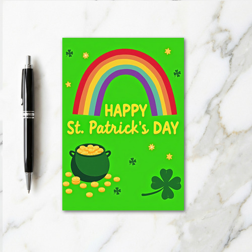 Emerald Rainbow St Patricks Day Card