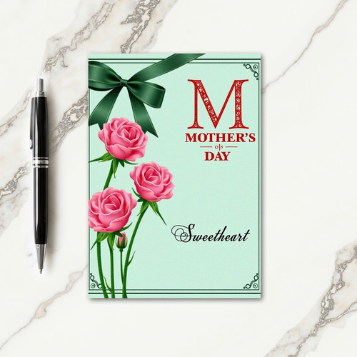 Emerald Ribbon Mothers Card