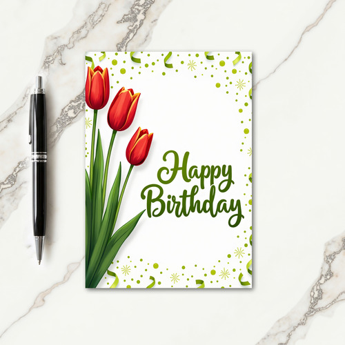 Emerald Script Birthday Card