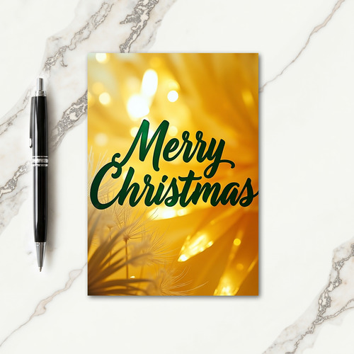Emerald Script Glow Card