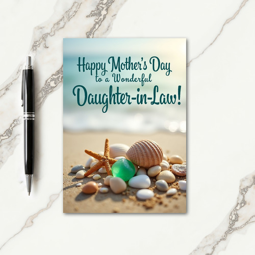 Emerald Sea Glass Moms Day Card