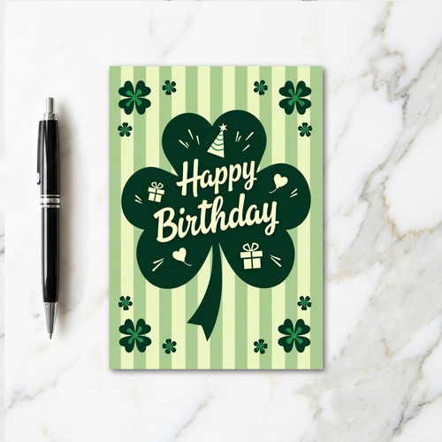 Emerald Shamrock Birthday Card