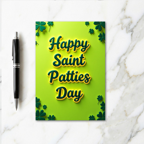Emerald Shamrock Happy Day Card