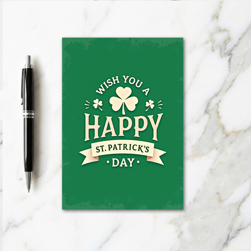 Emerald Shamrock Pattern Card