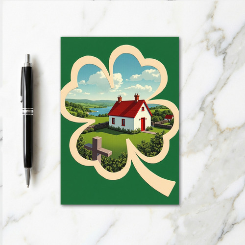 Emerald Shamrock Scene Card