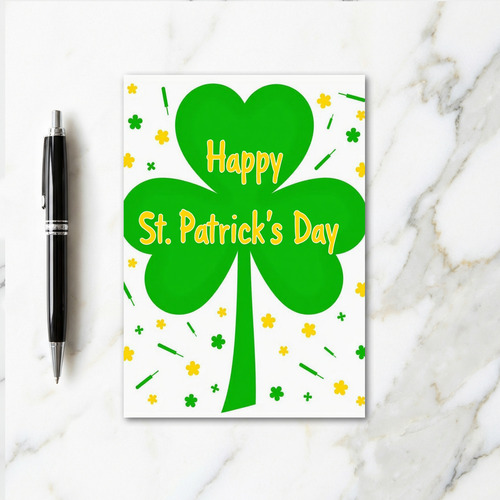 Emerald Shamrock Texture Card