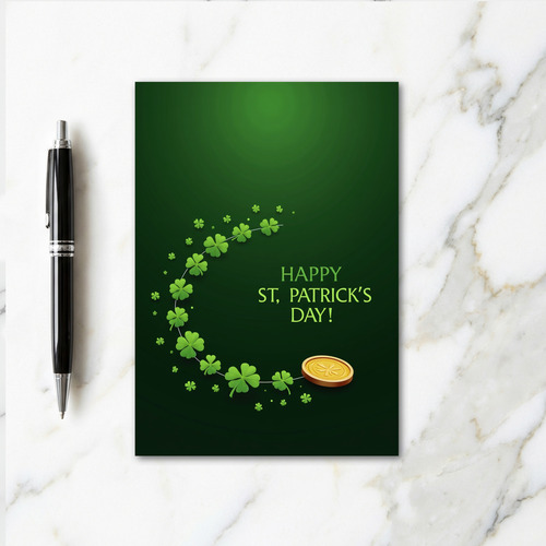 Emerald Shamrocks Happy Day Card