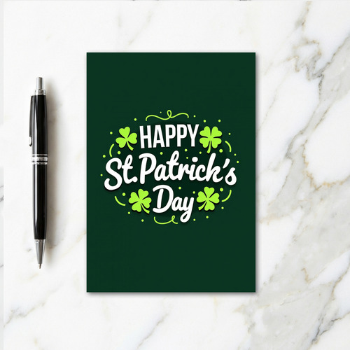 Emerald Shamrocks Texture Card