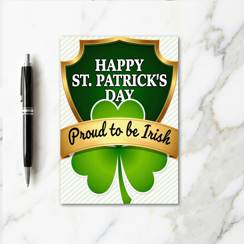 Emerald Shield Happy St Patricks Card