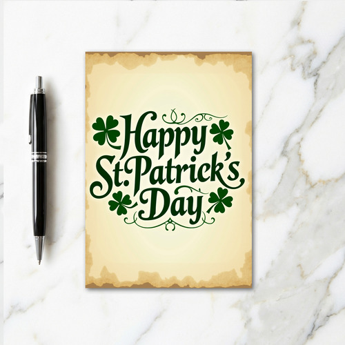 Emerald St Patricks Day Kraft Card