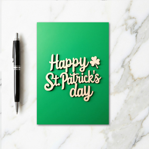 Emerald St Patricks Day Wood Card