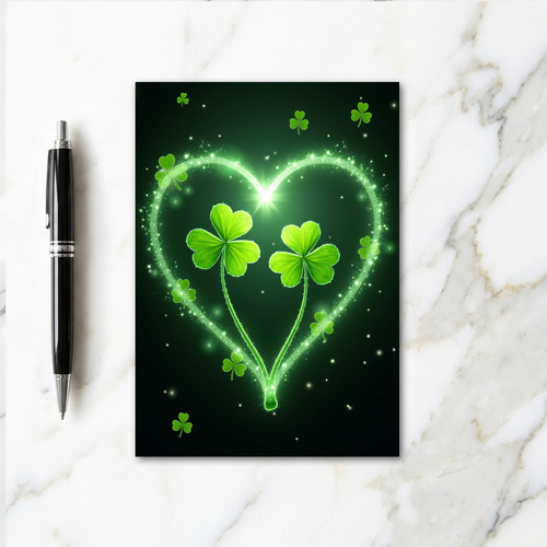 Emerald Star Heart Shamrock Card