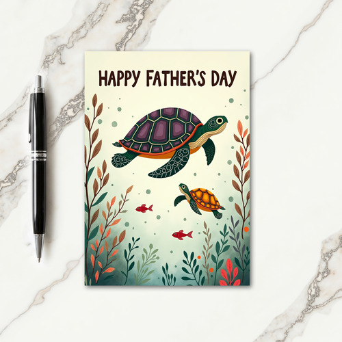 Emerald Turtle Fathers Day Card