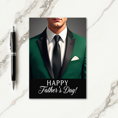 Emerald Tuxedo Fathers Day Card