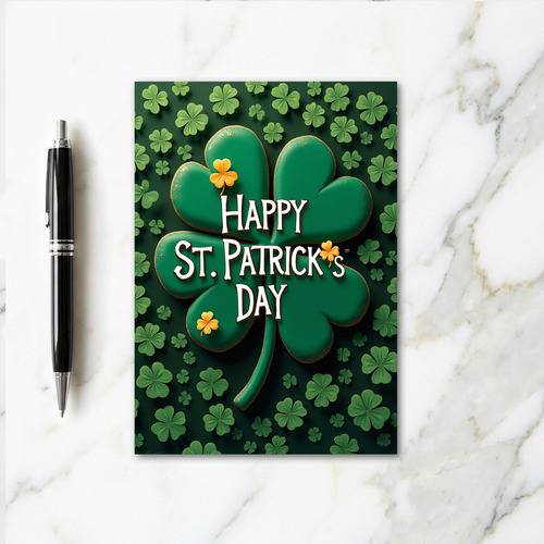 Emerald Velvet Clover Card