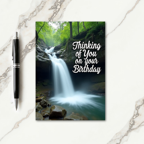 Emerald Waterfall Birthday Card