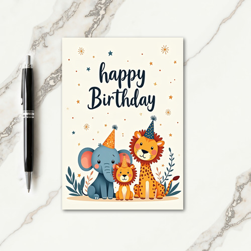 Enchanting Animal Party Card