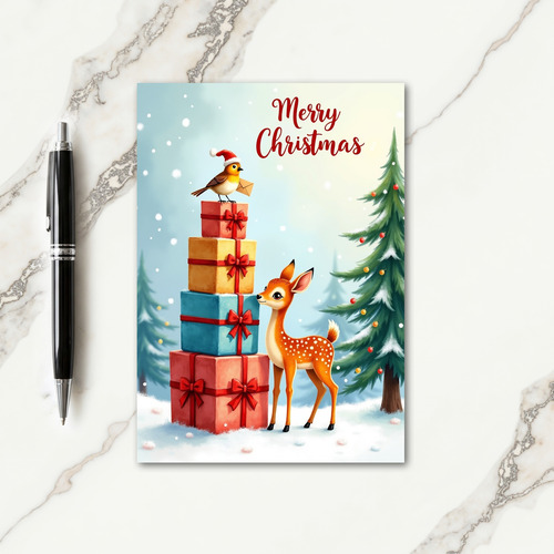 Enchanting Fawn Christmas Card