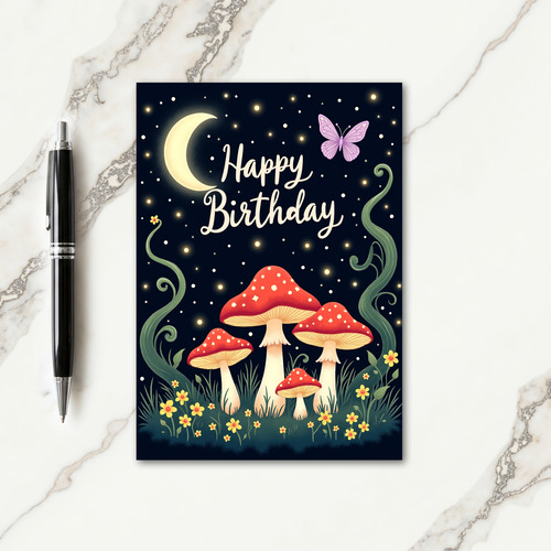 Enchanting Fungi Glade Birthday Card
