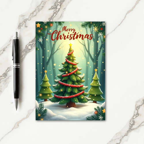 Enchanting Snow Tree Card