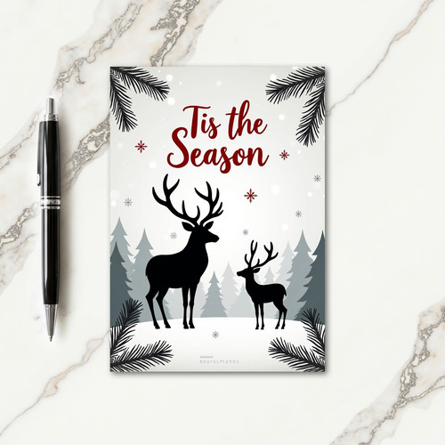 Enchanting Snowfall Deer Card