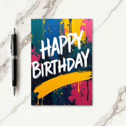 Energetic Abstract Splatter Card