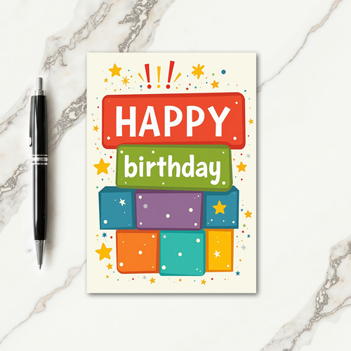 Energetic Stars Birthday Card