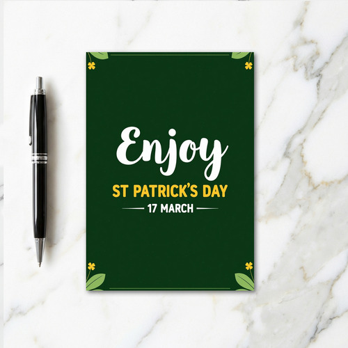 Enjoy St Patricks Day Faux Gold Card