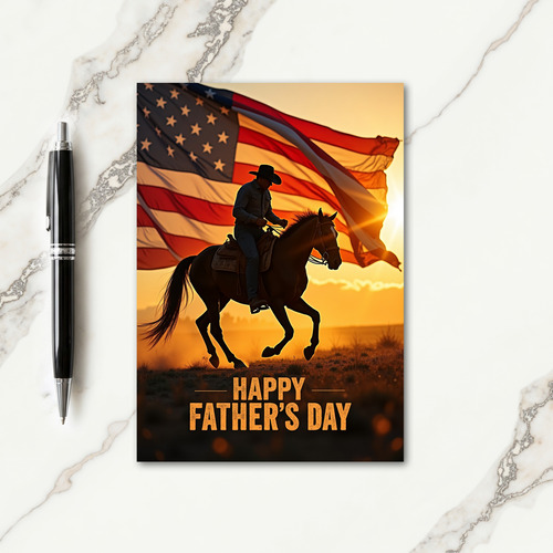 Equestrian Fathers Day Flag Card