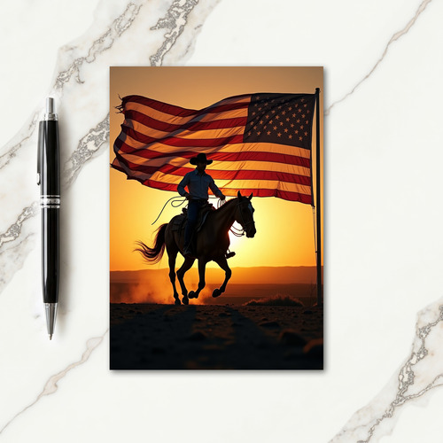 Equestrian Fathers Day Sunset Card