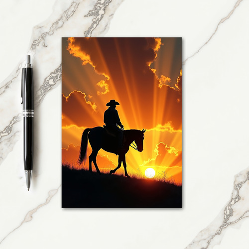 Equestrian Silhouette Fathers Day Card