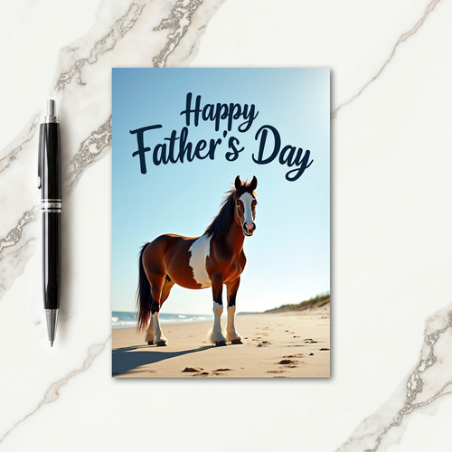 Equine Fathers Day Ocean Card