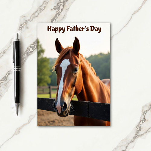 Equine Fathers Day Portrait Card