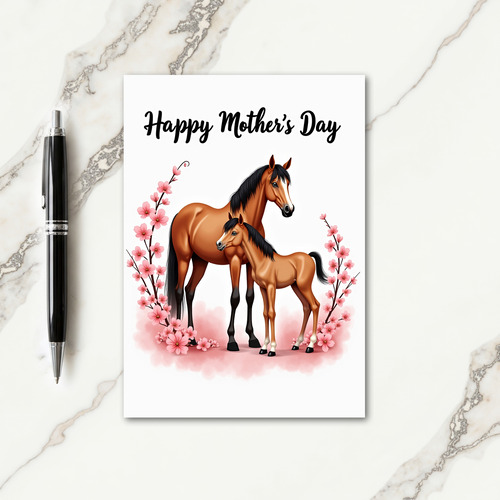 Equine Mothers Day Floral Card