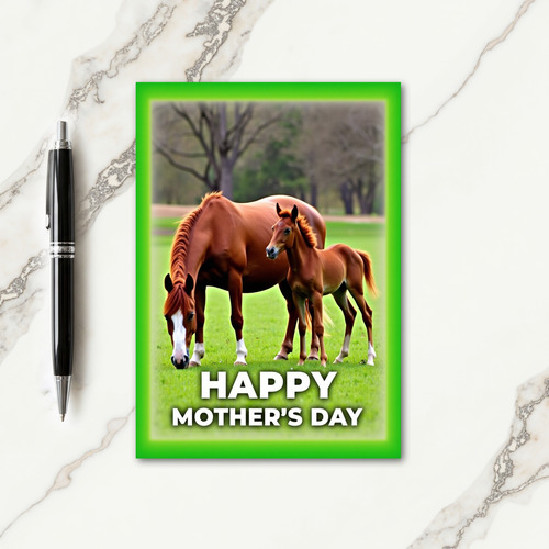 Equine Mothers Day Meadow View Card