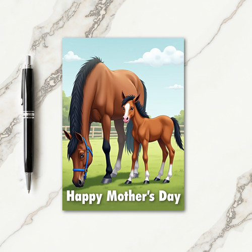 Equine Mothers Day Scene Card