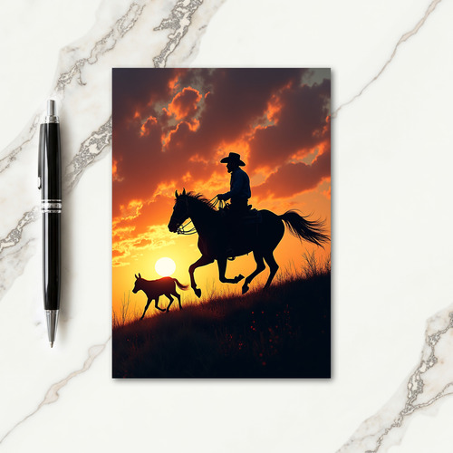 Equine Silhouette Fathers Day Card