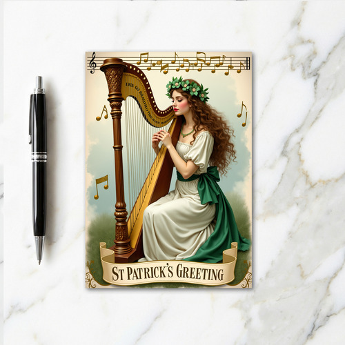 Erin Go Bragh Harp Music Card