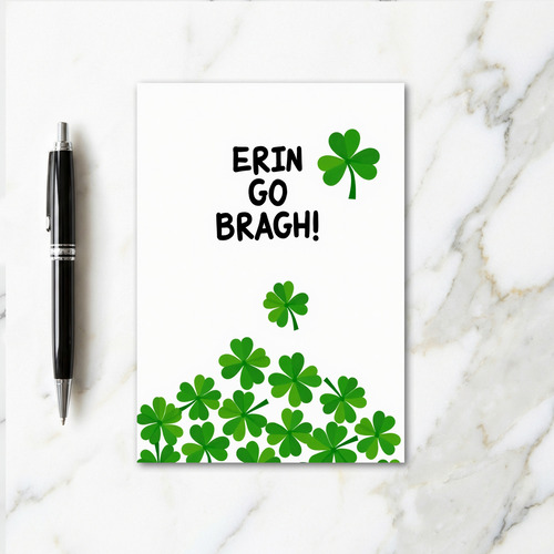 Erin Go Bragh Shamrock Card