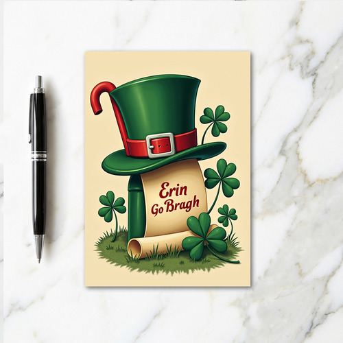 Erin Go Bragh Top Hat Card