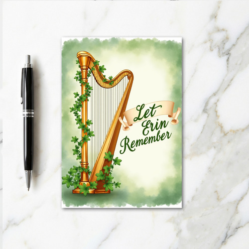Erin Remember Harp Scene Card