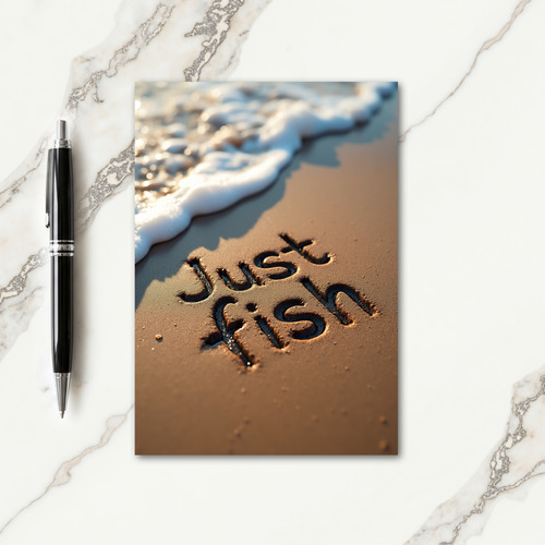 Etched Just Fish Fathers Day Card
