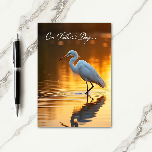 Ethereal Fathers Day Egret Photo Card