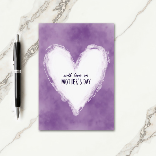 Ethereal White Heart Mothers Card