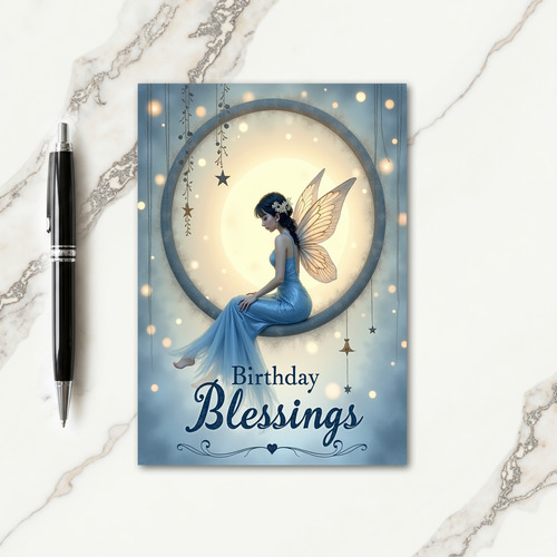Ethereal Winged Birthday Card