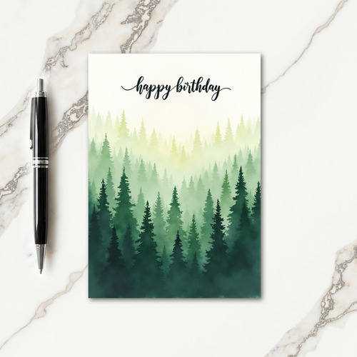 Evergreen Birthday Card