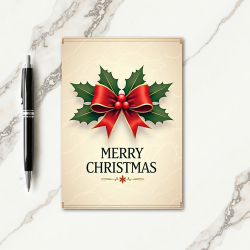 Evergreen Bow Card
