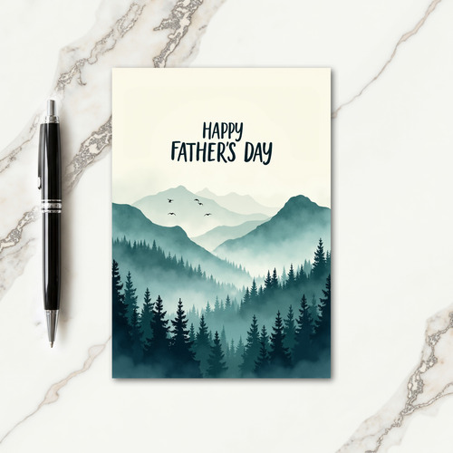 Evergreen Forest Fathers Day Card