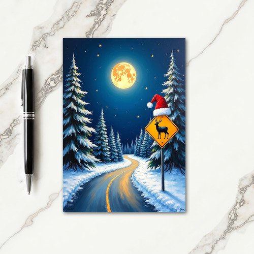 Evergreen Snow Christmas Card
