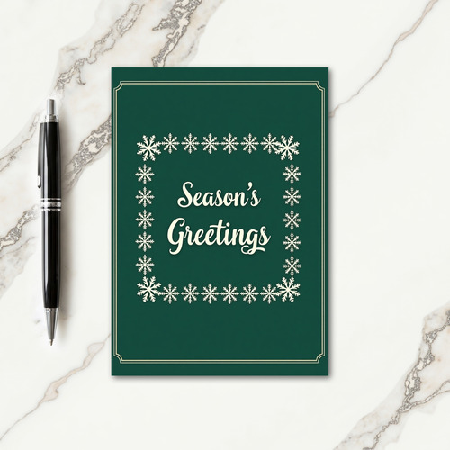 Evergreen Snowflake Christmas Card